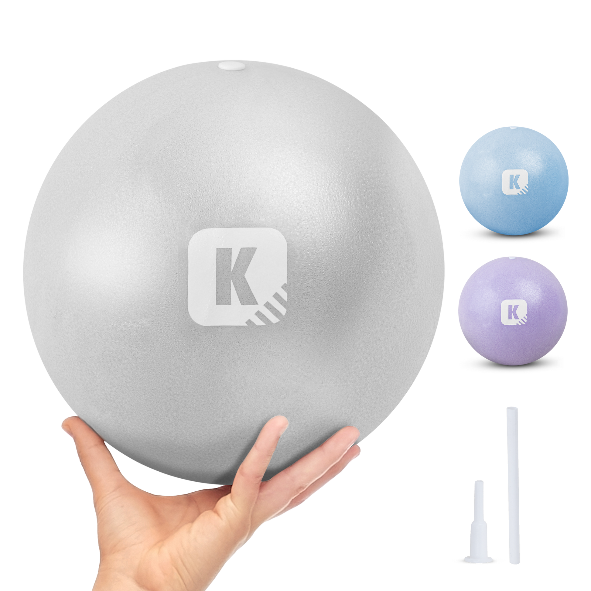 KAYMAN Pilates Ball 25cm - Anti-Burst Yoga Ball for Core Strength, Fitness, Balance, and Physical Therapy - Lightweight & Portable Exercise Ball for Home, Gym, or Travel