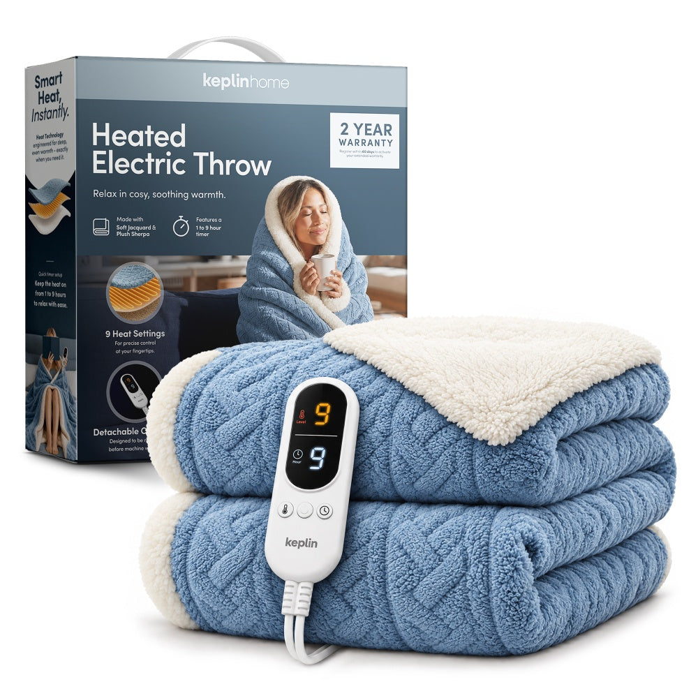 Electric heated throw blanket detail – soft microfibre UK