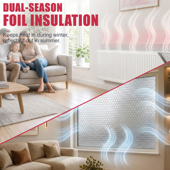 Haltons Reflective Radiator Foil – Energy Saving Insulation with 3M Self-Adhesive Pads – Easy to Install, Cut to Size – Reduce Heat Loss & Lower Bills – Covers 3+ Radiators – Thermal Barrier