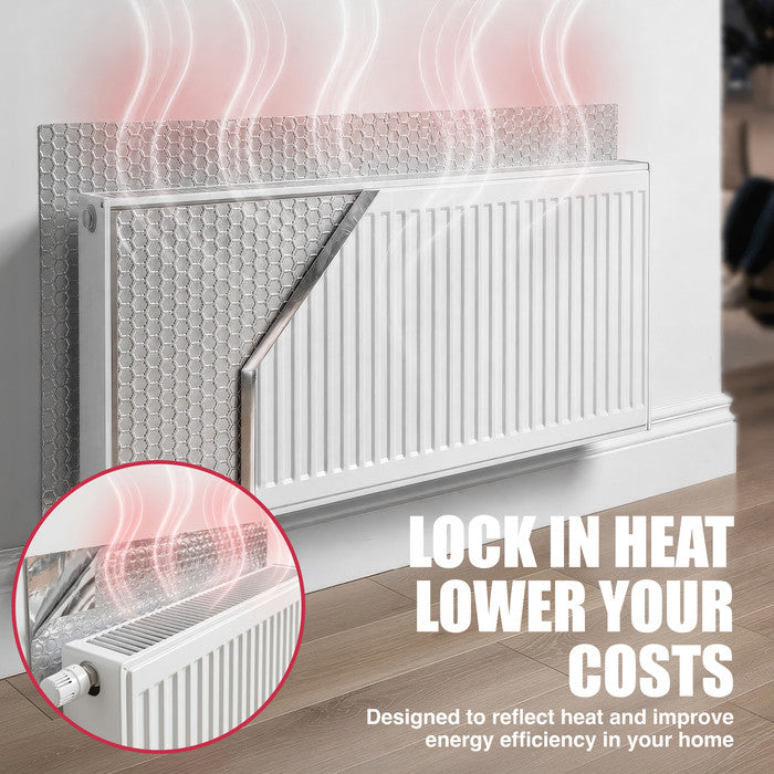 Haltons Reflective Radiator Foil – Energy Saving Insulation with 3M Self-Adhesive Pads – Easy to Install, Cut to Size – Reduce Heat Loss & Lower Bills – Covers 3+ Radiators – Thermal Barrier