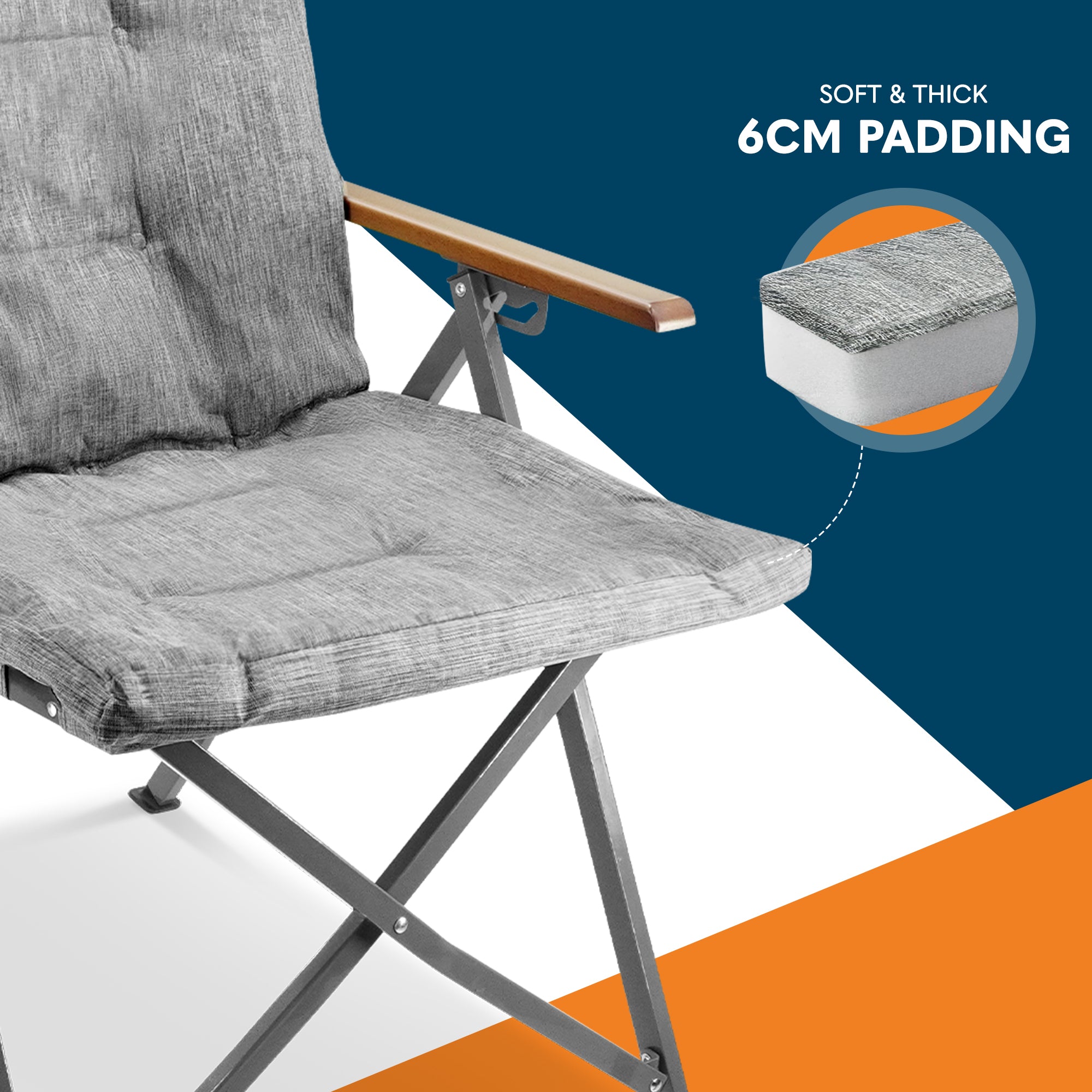 Voyager Luxury Camping Chair – 150kg Load Capacity, Portable &Comfortable –Stable Folding Chair with Innovative Design, Easy Setup & Storage –Durable, for Outdoor & Travel