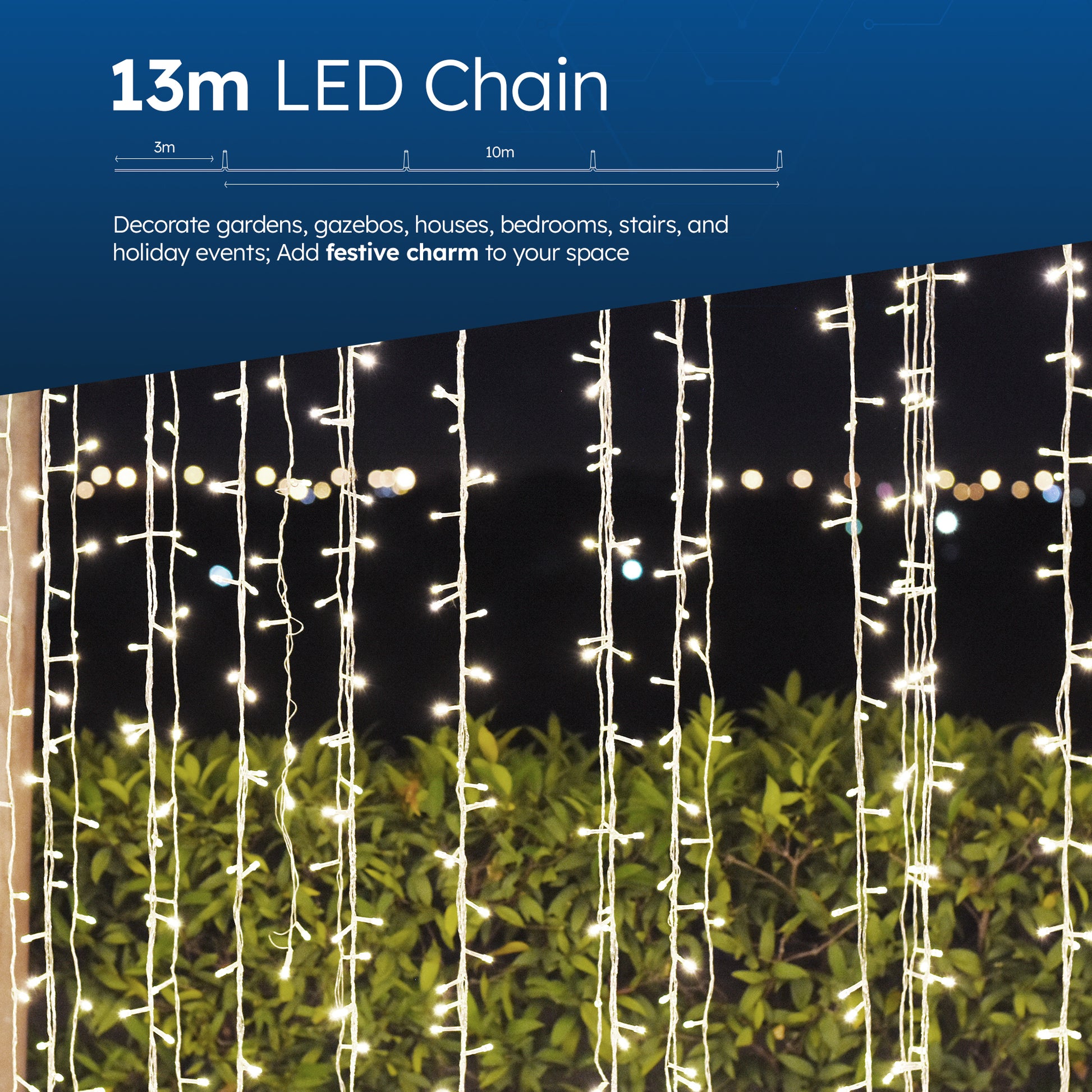Desiretech Outdoor & Garden Lights, LED Outdoor Waterproof Plug-in String Lights, Remote Control, 8 Modes, Timer, Dimmable Cool/Warm Lights – image 12