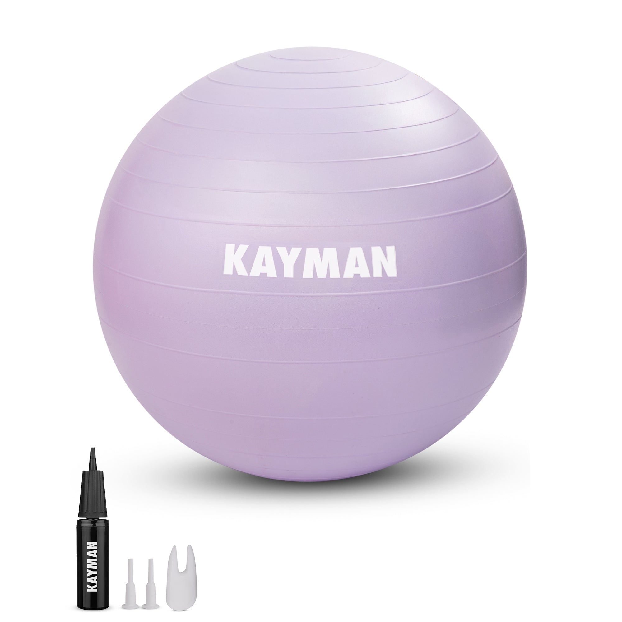 KAYMAN Exercise Ball - Anti-Burst System, Non-Slip Rings, Durable Material, Easy to Inflate, Ideal for Yoga, Pilates, Fitness, Balance Training, Gym, and Home Workouts