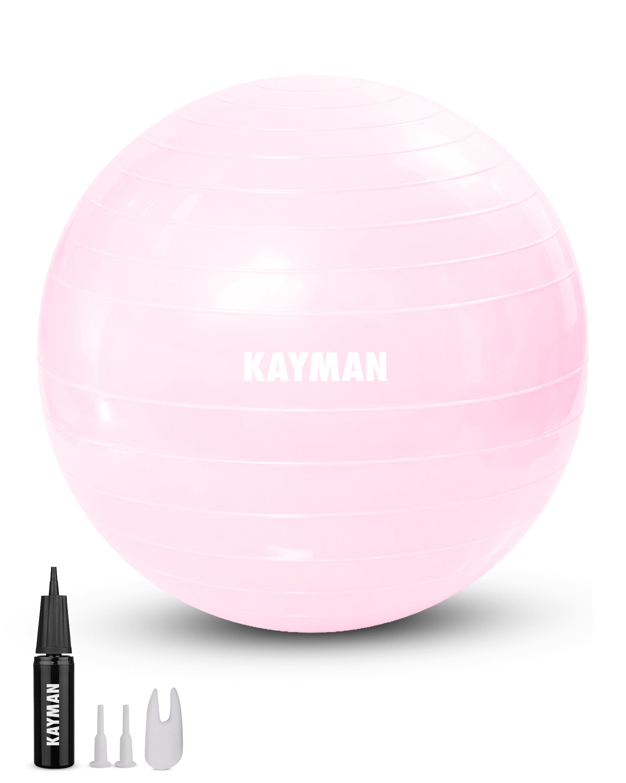 KAYMAN Exercise Ball - Anti-Burst System, Non-Slip Rings, Durable Material, Easy to Inflate, Ideal for Yoga, Pilates, Fitness, Balance Training, Gym, and Home Workouts