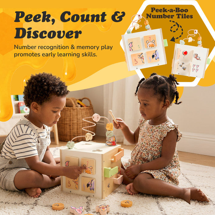 Disney Winnie the Pooh Activity Cube Peek-a-Boo Number Tiles Counting Learning