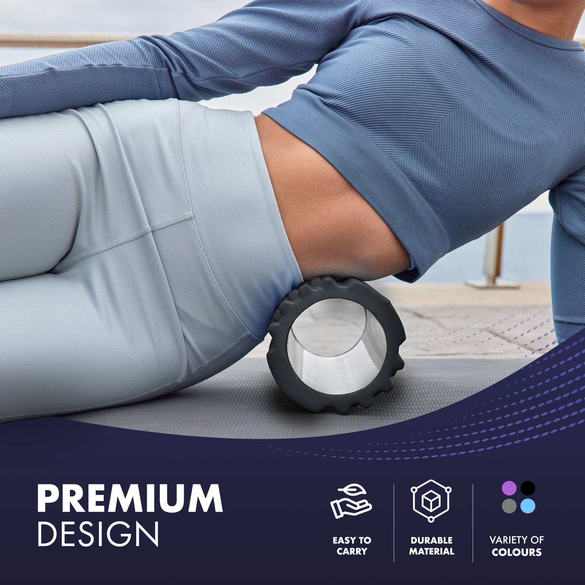 Kayman Massage Roller: High-Density Foam Deep Tissue Relief & Sports Recovery Tool for Back Pain, Balance, and Blood Flow Stimulation – image 3