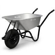 Keplin 85L heavy duty galvanised steel wheelbarrow with pneumatic tyre – garden barrow UK