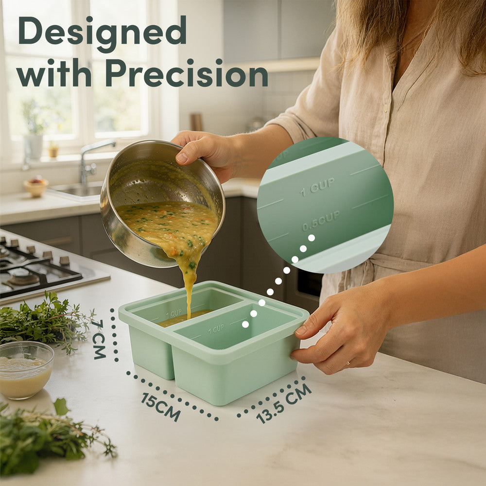 BPA-free silicone freezer tray with secure-fit lid