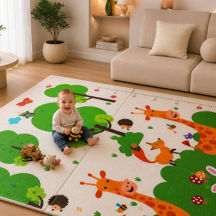 Large reversible baby play mat – soft foam crawling and tummy time mat for babies and toddlers,...