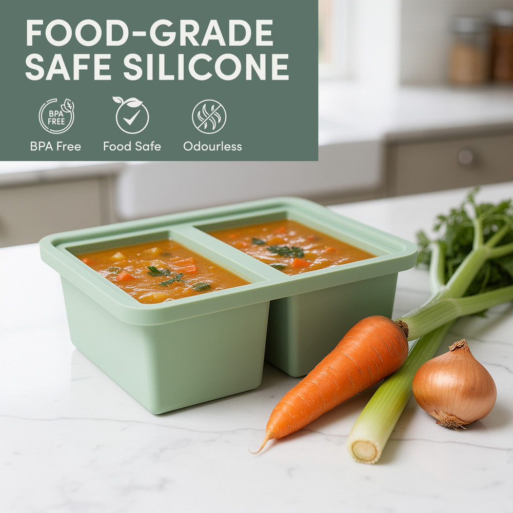 Soup freezer mould showing 125ml and 250ml portion markings