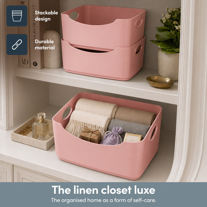 Plastic Studio Storage Basket with Handles - 5 & 6 Pack