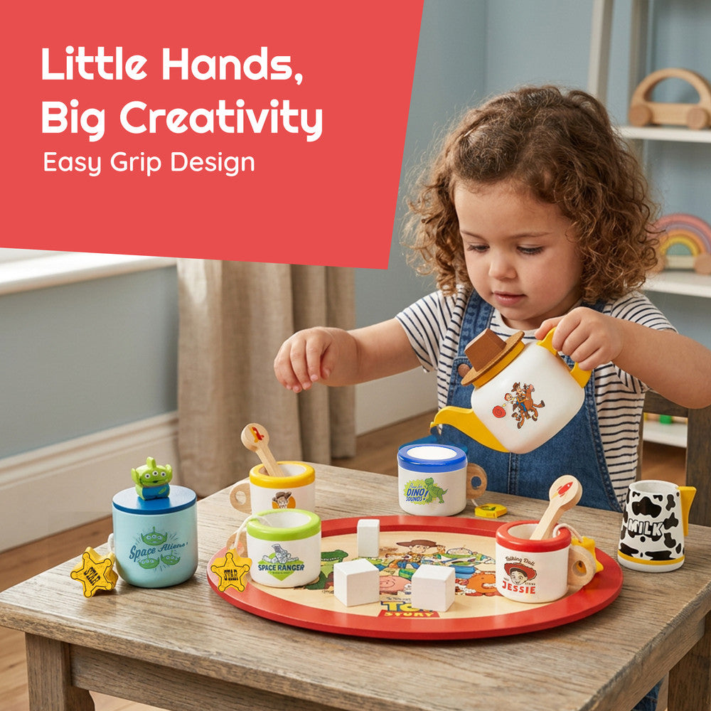 Disney Wooden Tea Set for Kids – 12 Piece Pretend Play Toy