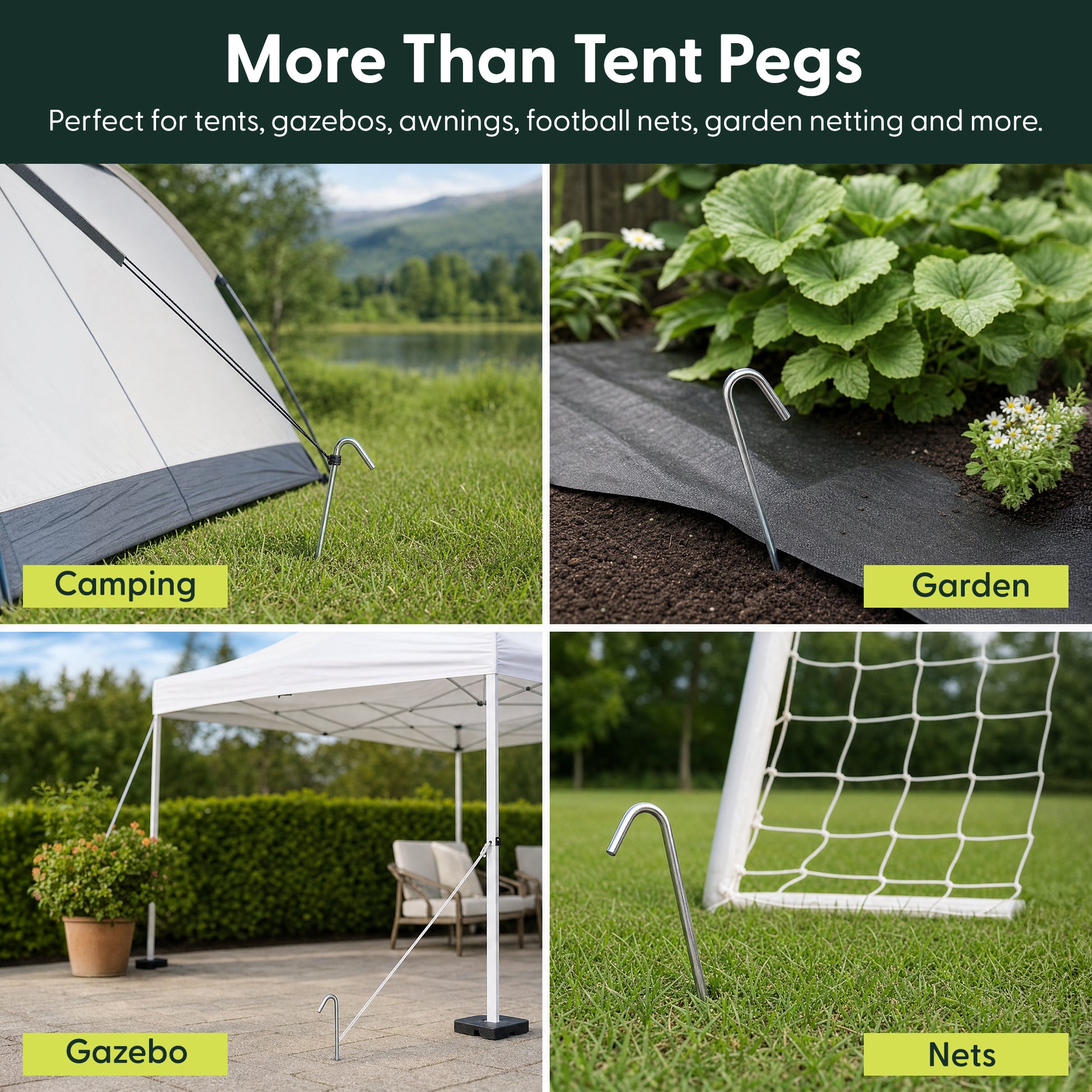 50 Pack Tent Pegs - Sturdy Alloy Steel for Secure Camping