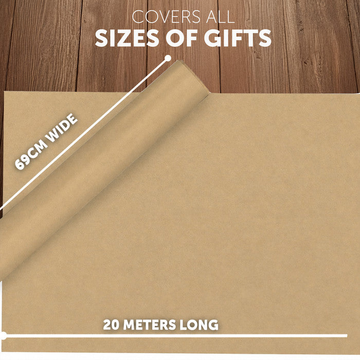 Recycled Kraft Wrapping Paper Roll – Eco-Friendly 80gsm Gift Wrap for All Occasions
