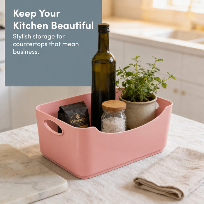 Plastic Studio Storage Basket with Handles - 5 & 6 Pack