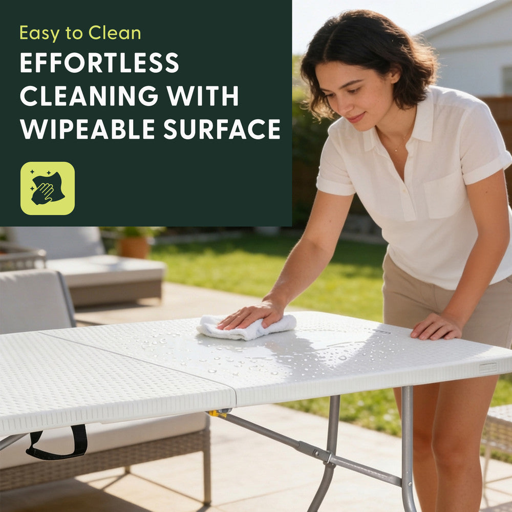 6ft Folding Table - Portable Heavy Duty Outdoor Table – image 20