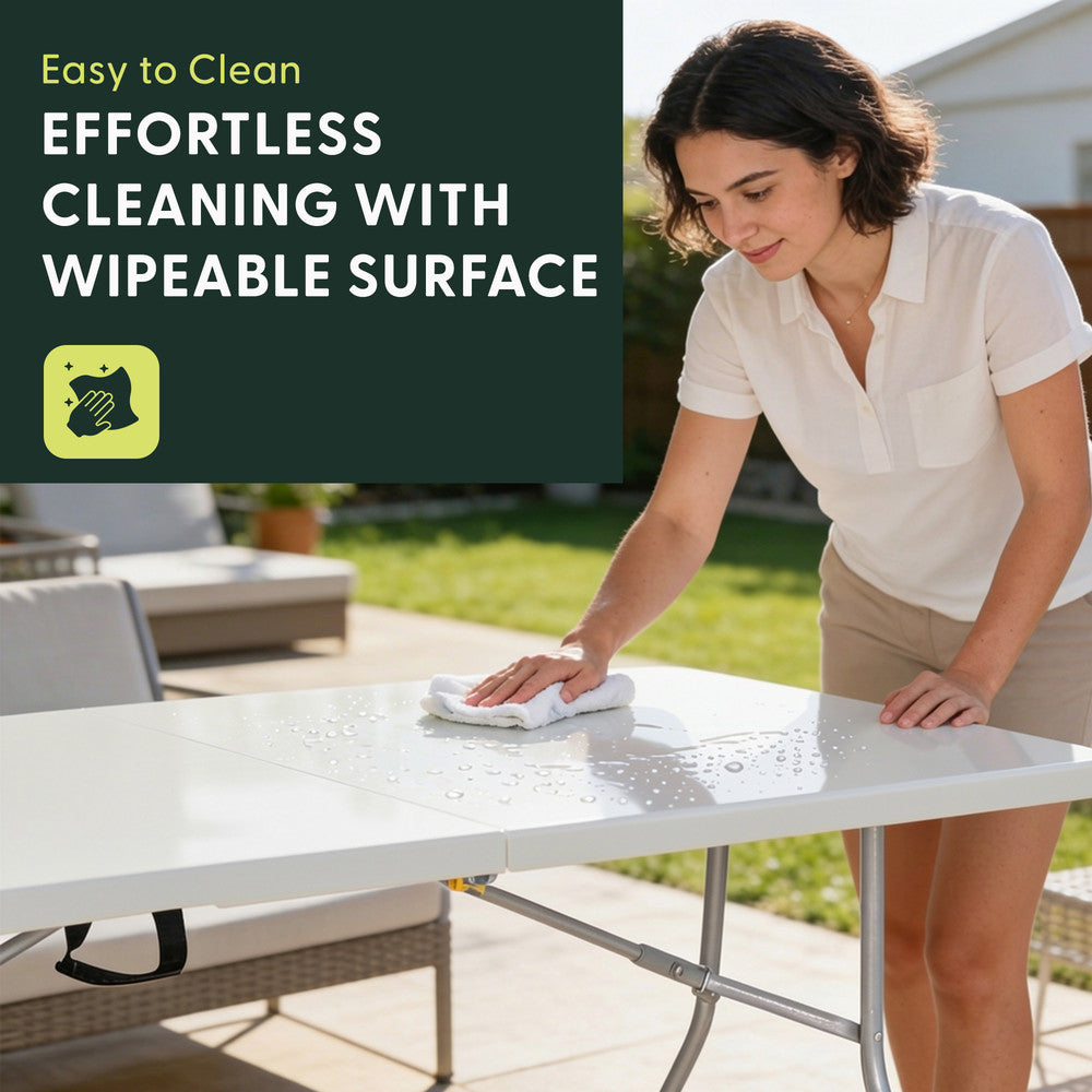 6ft Folding Table - Portable Heavy Duty Outdoor Table – image 5