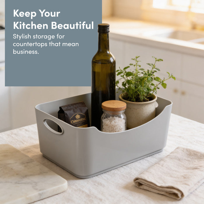 Plastic Studio Storage Basket with Handles - 5 & 6 Pack