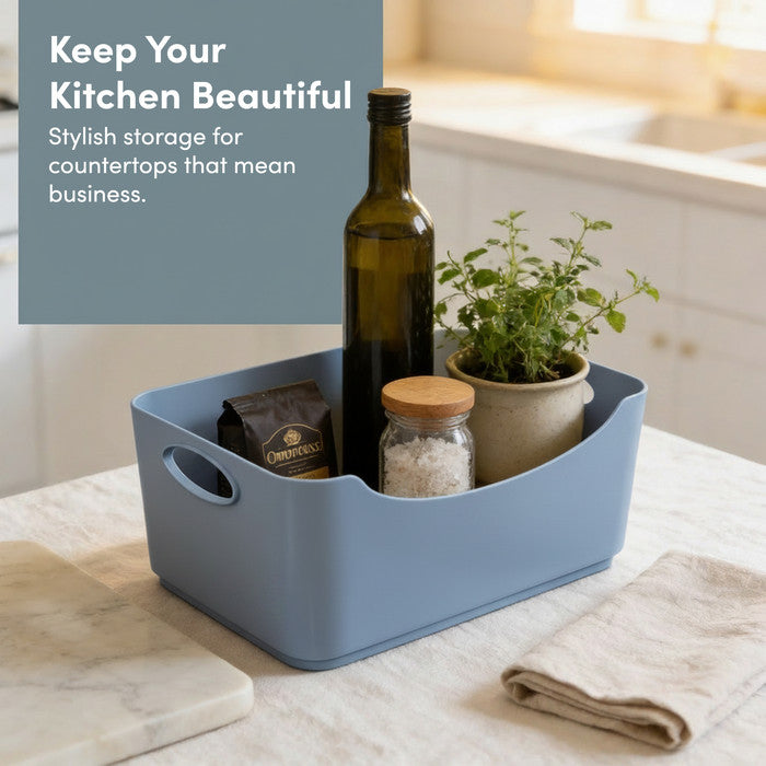 Plastic Studio Storage Basket with Handles - 5 & 6 Pack