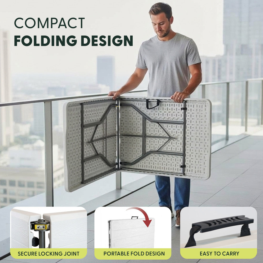 6ft Folding Table - Portable Heavy Duty Outdoor Table – image 14