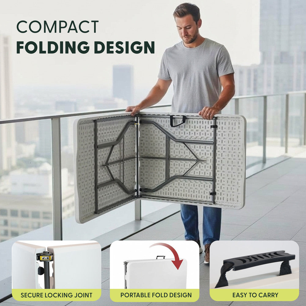 6ft Folding Table - Portable Heavy Duty Outdoor Table – image 6