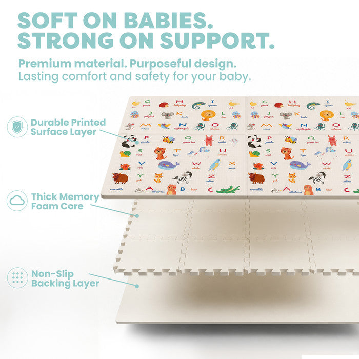 Close-up of foam baby play mat style 2 – thick cushioned non-toxic floor mat for babies