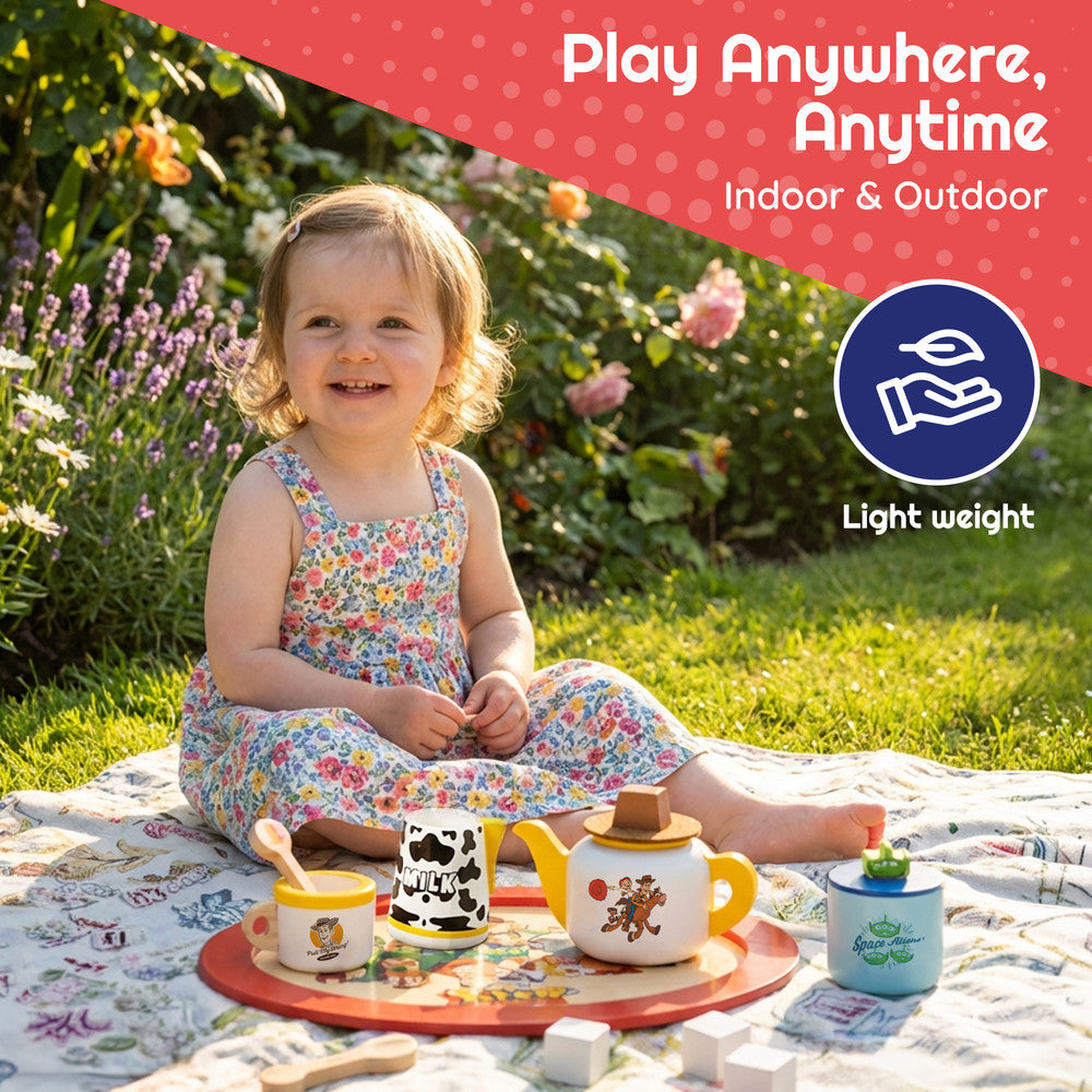 Disney Wooden Tea Set for Kids – 12 Piece Pretend Play Toy