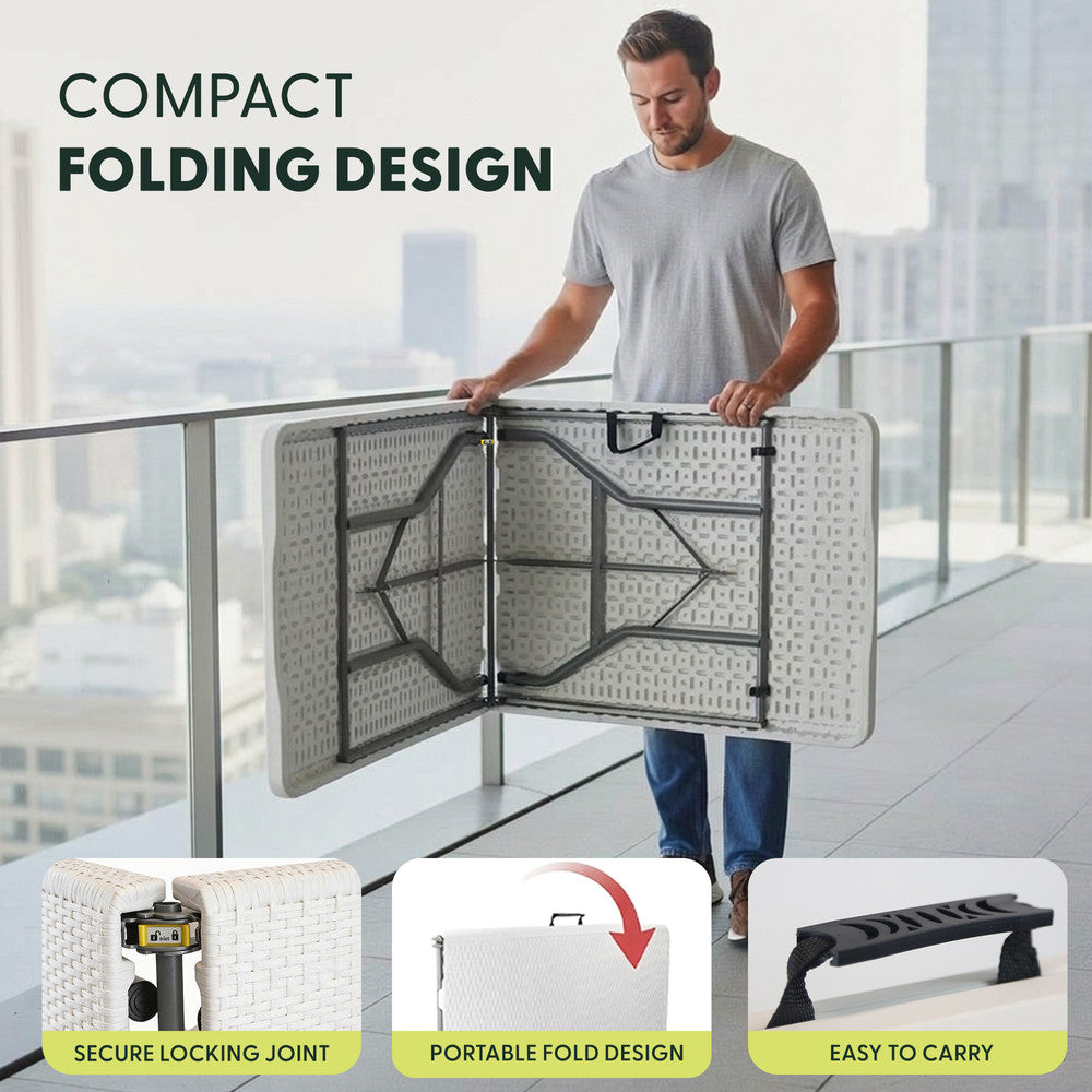 6ft Folding Table - Portable Heavy Duty Outdoor Table – image 21