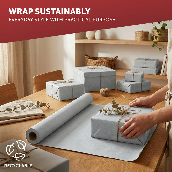 Recycled Kraft Wrapping Paper Roll – Eco-Friendly 80gsm Gift Wrap for All Occasions