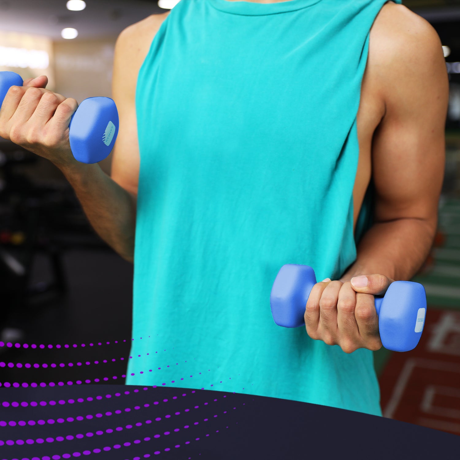 KAYMAN Neoprene Dumbbell Pair with Anti-Slip Grip, Hex Edges, Water-Resistant Surface & Workout Poster Guide - Weight Set for Home, Gym & Fitness Training Equipment (1kg 2kg 3kg 4kg 5kg 6kg 8kg 10kg)