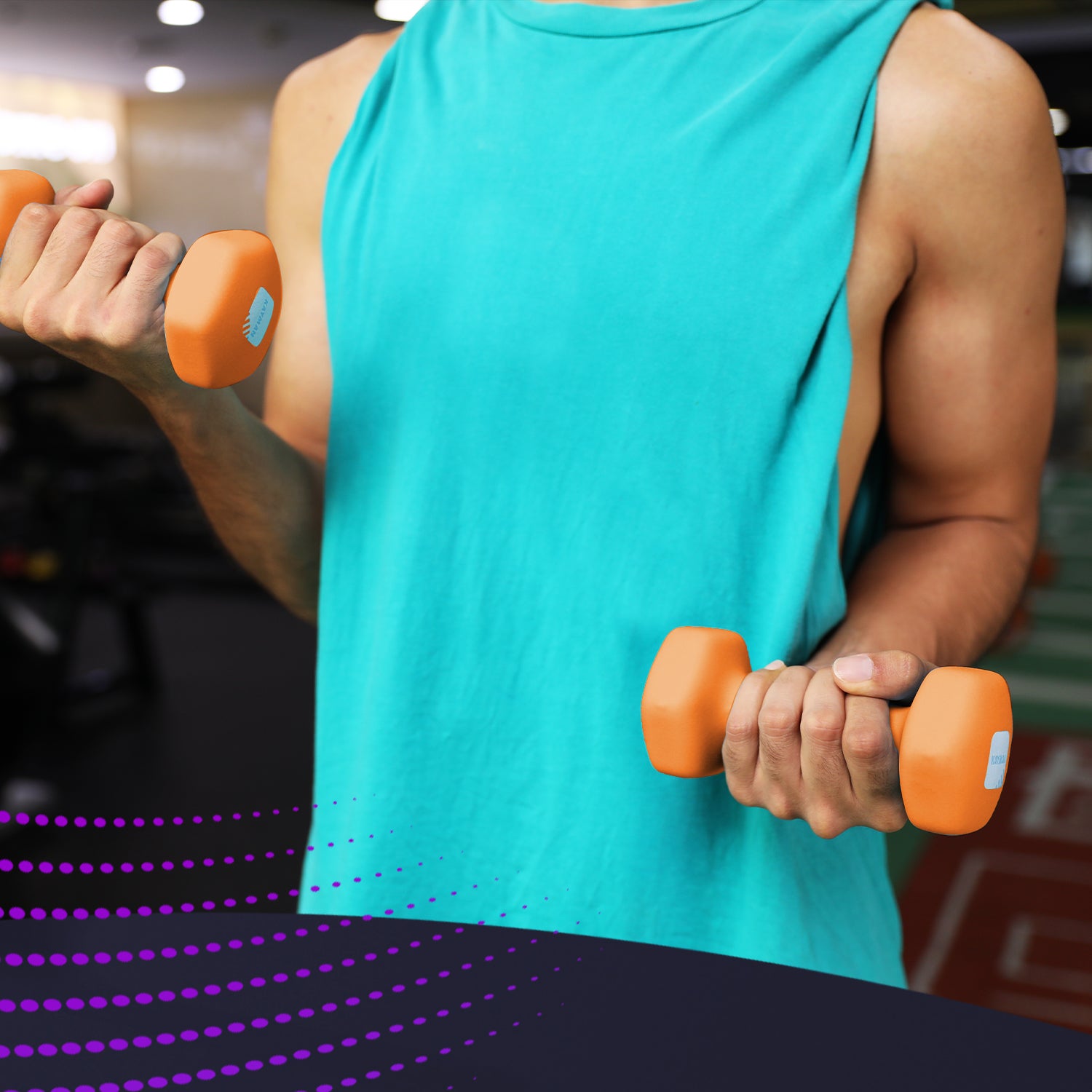 KAYMAN Neoprene Dumbbell Pair with Anti-Slip Grip, Hex Edges, Water-Resistant Surface & Workout Poster Guide - Weight Set for Home, Gym & Fitness Training Equipment (1kg 2kg 3kg 4kg 5kg 6kg 7kg 8kg 9kg 10kg)