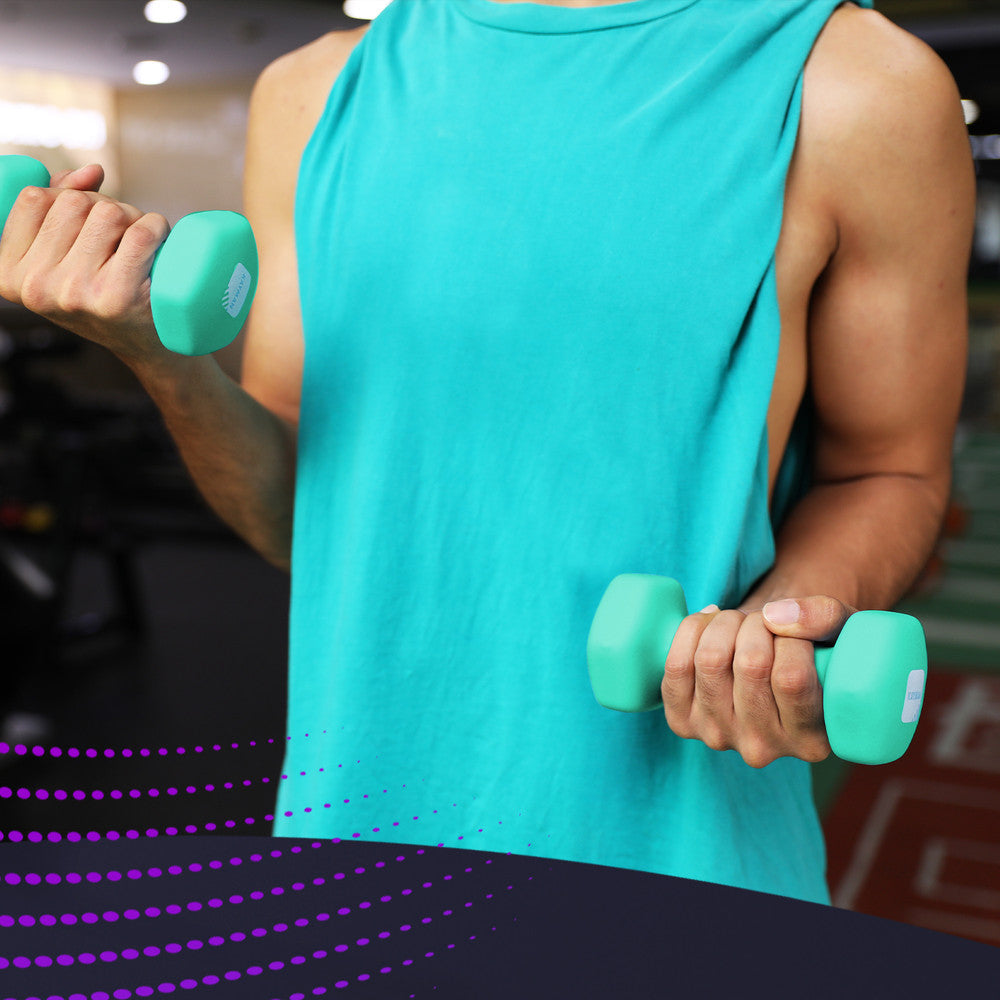 KAYMAN Neoprene Dumbbells Pair with Anti-Slip Grip,Hex Edges,Water-Resistant Surface & Workout Poster-Weight Set for Home, Gym & Fitness 1.5kg – image 6