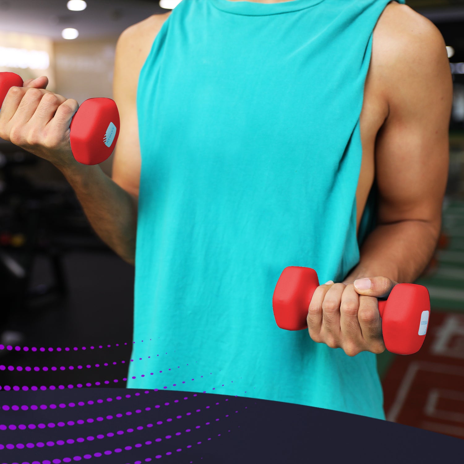 KAYMAN Neoprene Dumbbell Pair with Anti-Slip Grip, Hex Edges, Water-Resistant Surface & Workout Poster Guide - Weight Set for Home, Gym & Fitness Training Equipment (1kg 2kg 3kg 4kg 5kg 6kg 7kg 8kg 9kg 10kg)