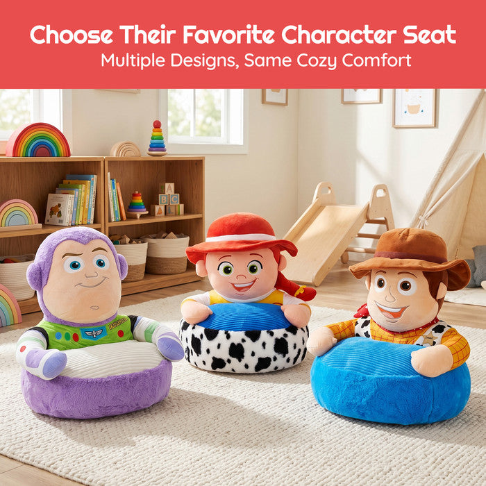 Disney Toy Story plush kids floor chairs – Buzz Lightyear, Jessie and Woody character designs