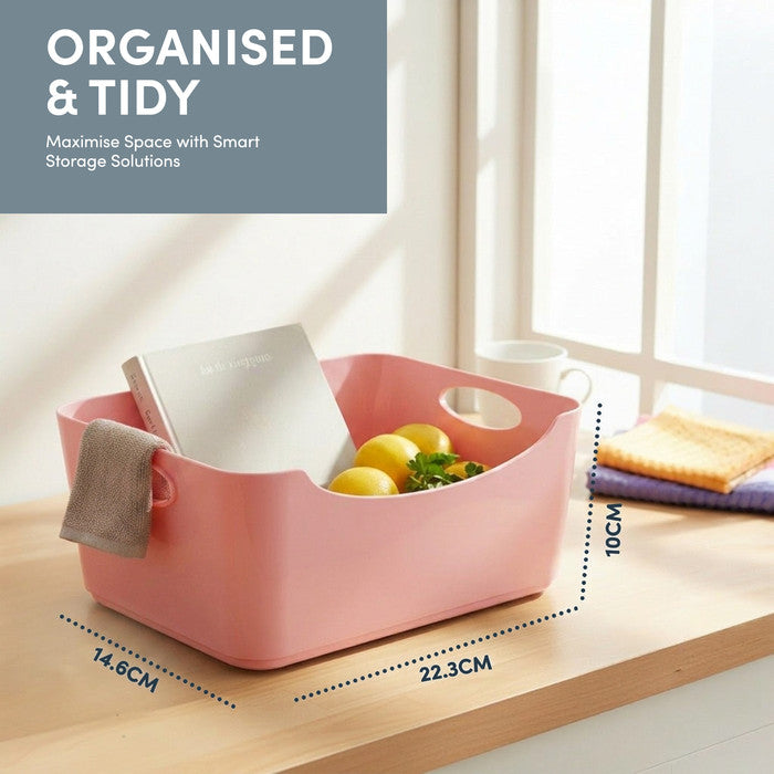 Plastic Studio Storage Basket with Handles - 5 & 6 Pack