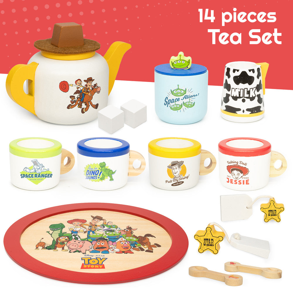 Disney Wooden Tea Set for Kids – 12 Piece Pretend Play Toy