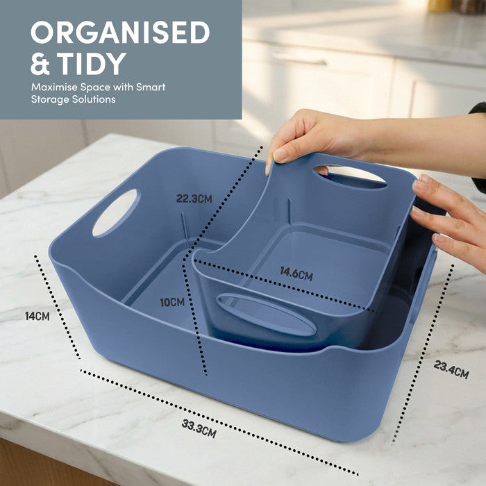 Plastic Studio Storage Basket with Handles - 5 & 6 Pack