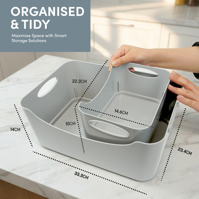 Plastic Studio Storage Basket with Handles - 5 & 6 Pack