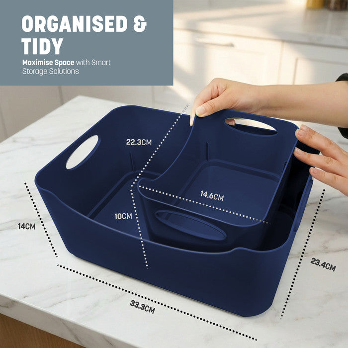 Plastic Studio Storage Basket with Handles - 5 & 6 Pack