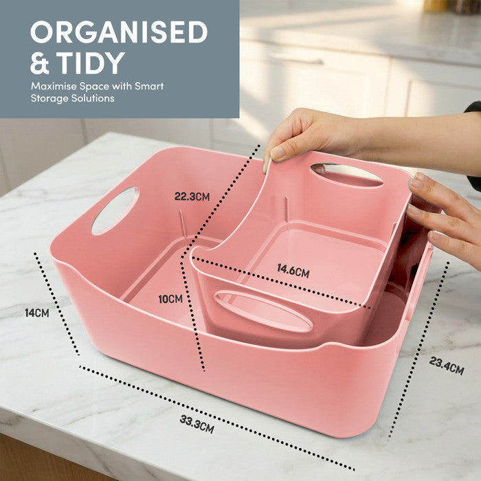 Plastic Studio Storage Basket with Handles - 5 & 6 Pack