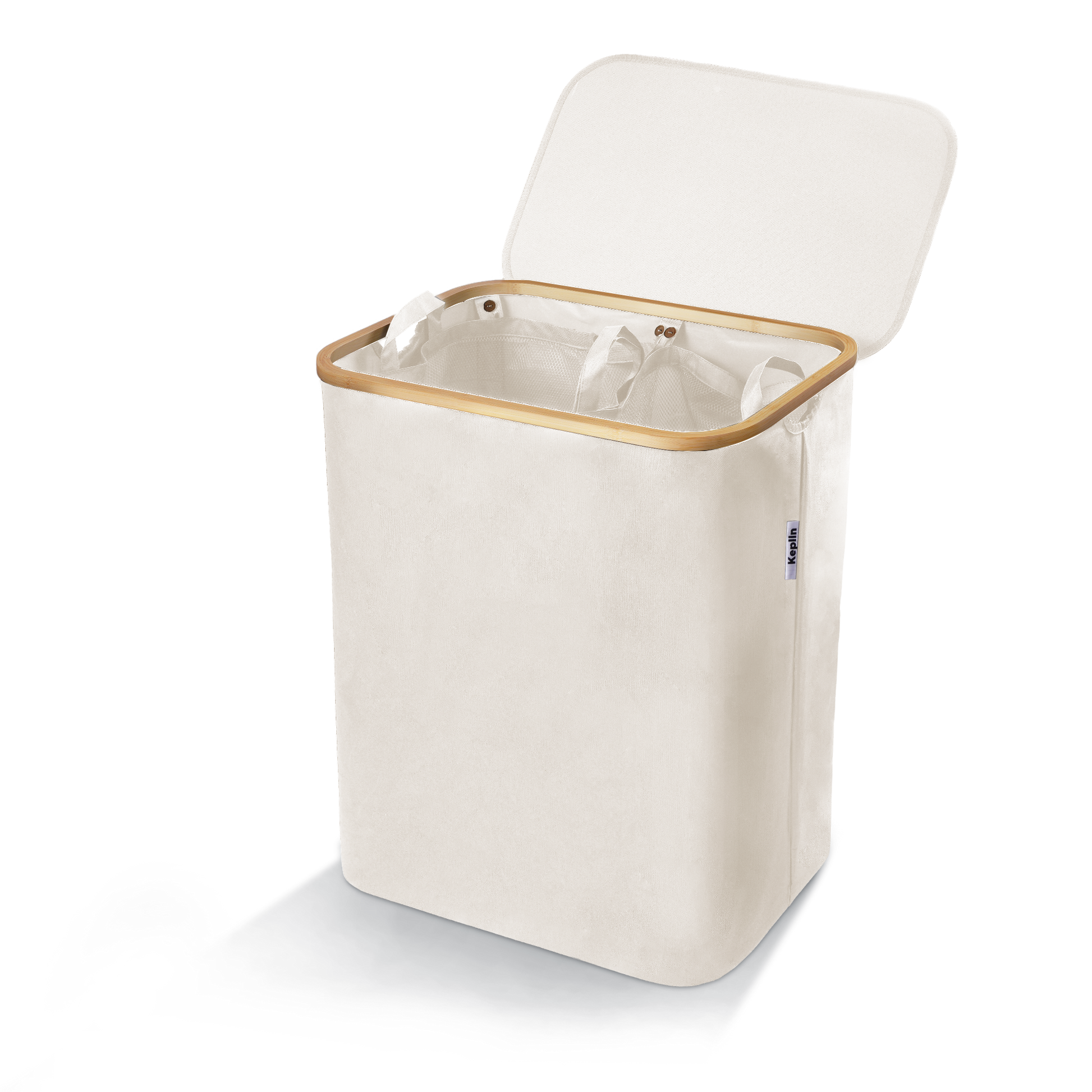 145L Laundry Basket - Handles, Machine Washable Removable Liner Bags
