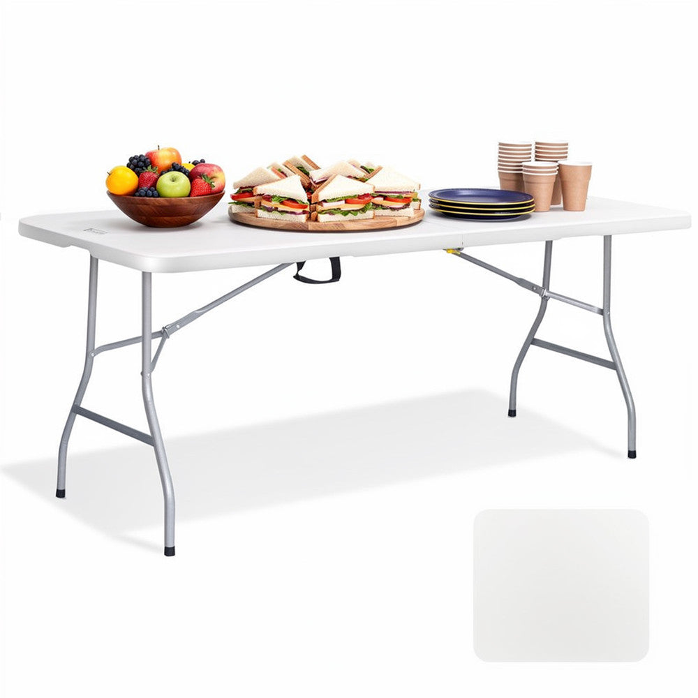 6ft Folding Table - Portable Heavy Duty Outdoor Table