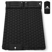 Black double inflatable camping mat – extra-wide sleeping pad for outdoor camping UK
