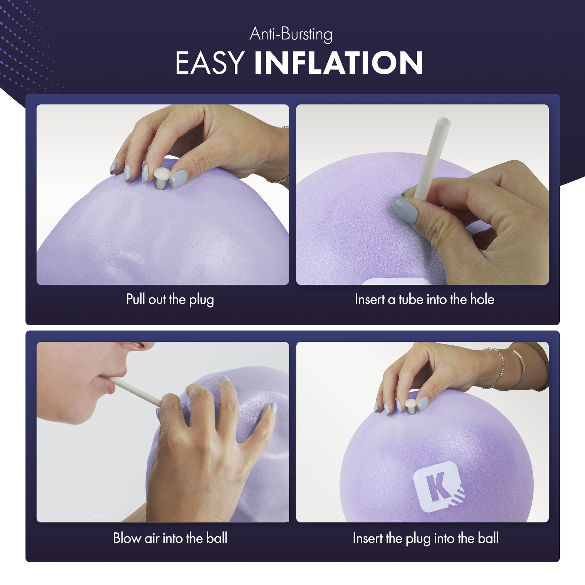 KAYMAN Pilates Ball 25cm - Anti-Burst Yoga Ball for Core Strength, Fitness, Balance, and Physical Therapy - Lightweight & Portable Exercise Ball for Home, Gym, or Travel – image 13