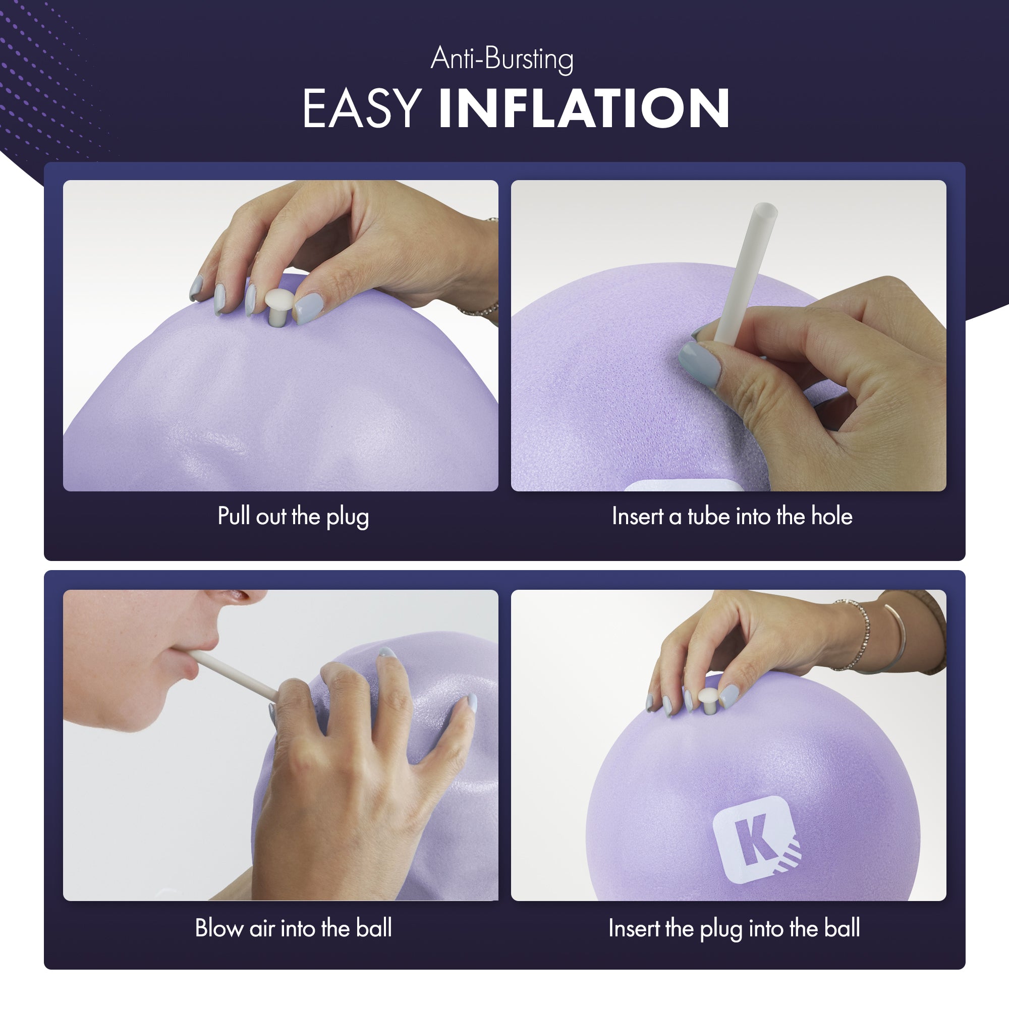 KAYMAN Pilates Ball 25cm - Anti-Burst Yoga Ball for Core Strength, Fitness, Balance, and Physical Therapy - Lightweight & Portable Exercise Ball for Home, Gym, or Travel – image 13