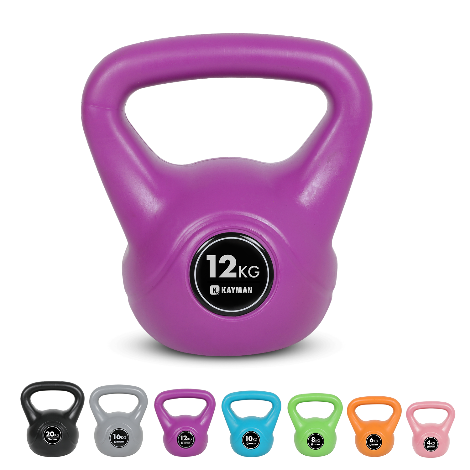 Kayman Kettlebell 12KG - Ergonomic Handle & Flat Bottom for Stability - Home Gym Weight for Strength Training & Cardio - Versatile Range for Fitness Workouts