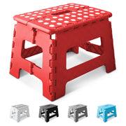 9-inch heavy duty folding step stool black – anti-slip rubber feet