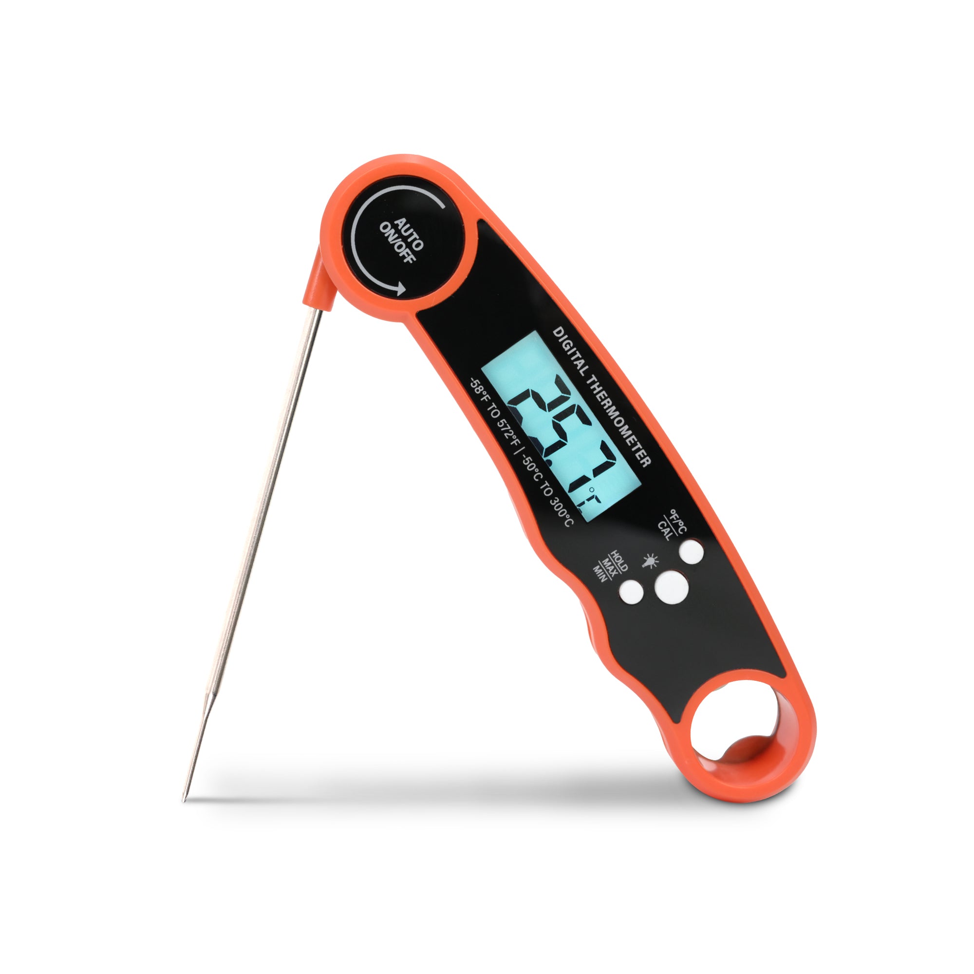 Keplin Meat Thermometer - Instant Read Food Thermometer with Backlight LCD, Foldable Design, Auto Turn Off, Magnet, Fast 3-Second Response, Temperature Range 0-150°C, Includes Bottle Opener