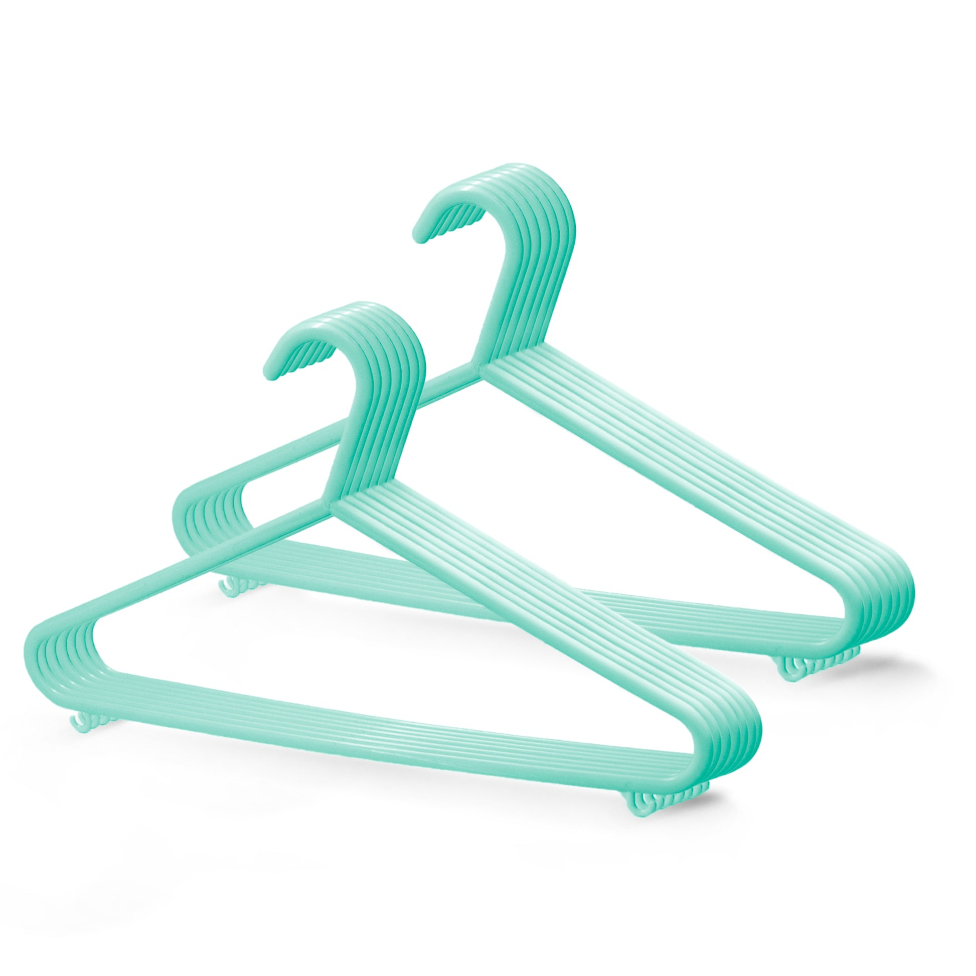 Plastic Clothes Hangers with Trouser Bar and Accessory Hooks - 25 Pack