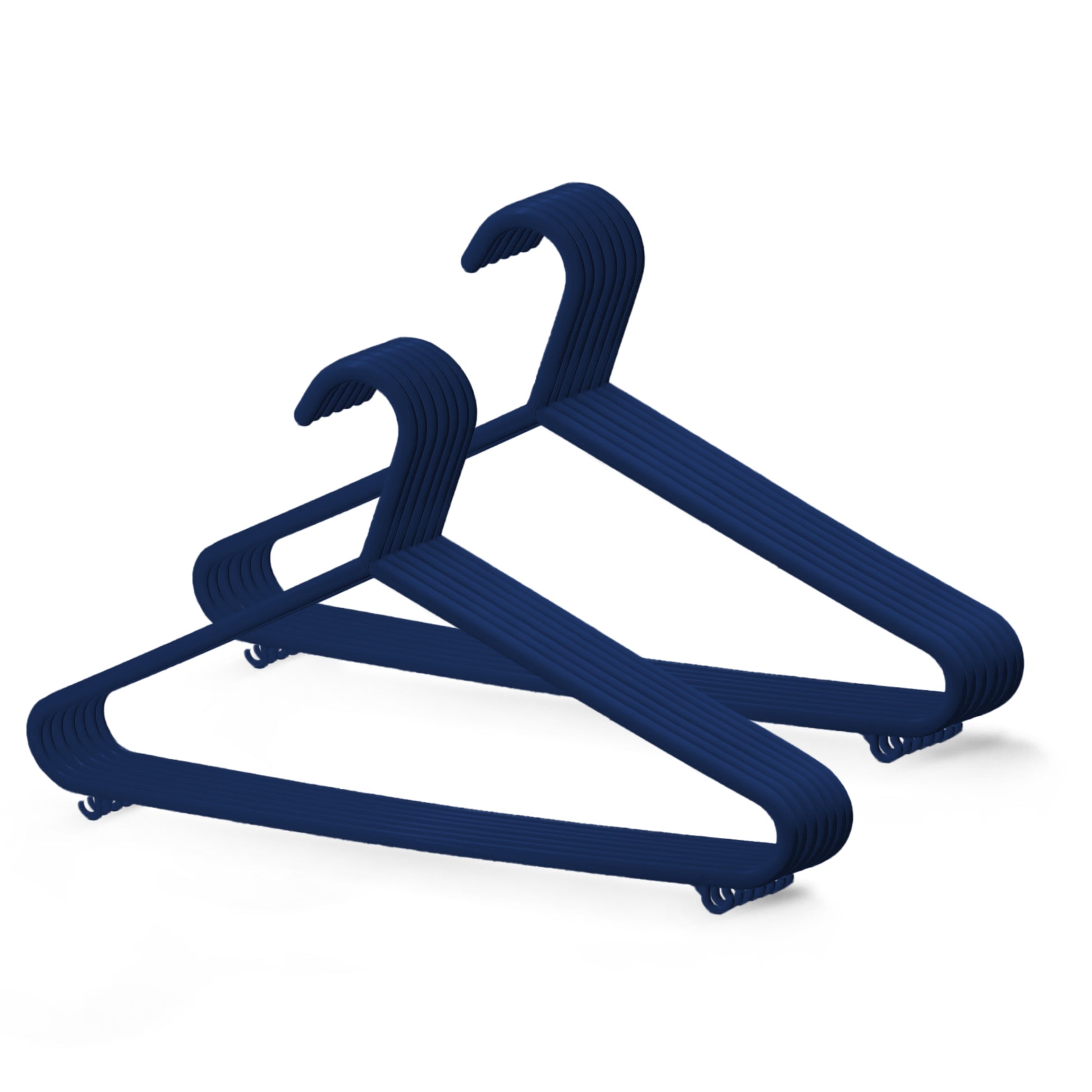 Plastic Clothes Hangers with Trouser Bar and Accessory Hooks - 25 Pack